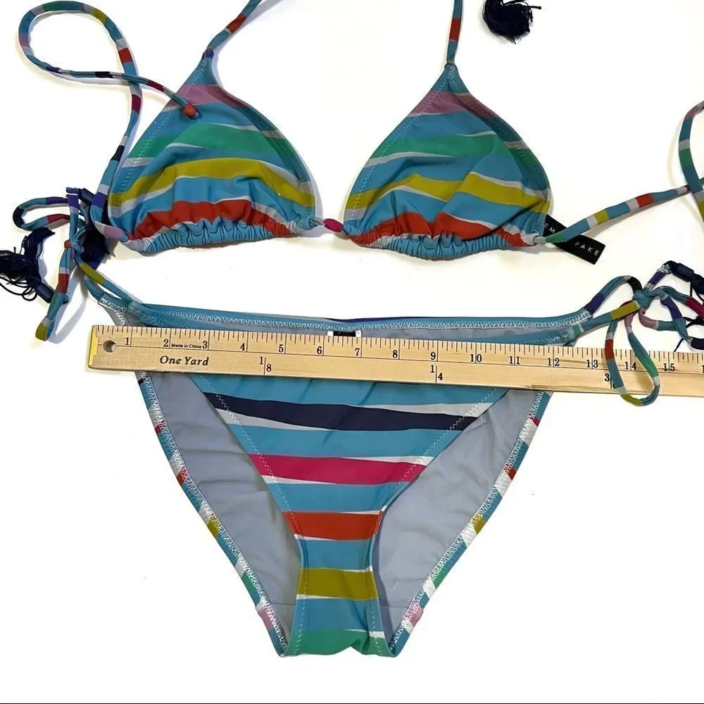 EMMA PAKE Size Large Striped Bikini